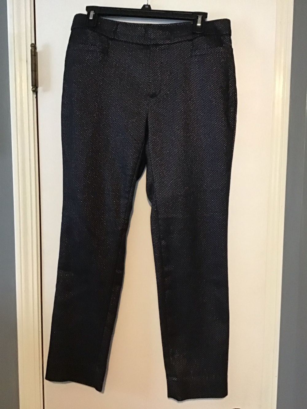 Banana Republic Metallic Black Textured Pencil Skirt
